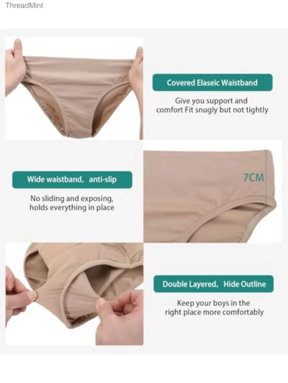 Men's Full Seat Dance Belt Bulge Hiding Brief Ballet Cosplay Dancewear